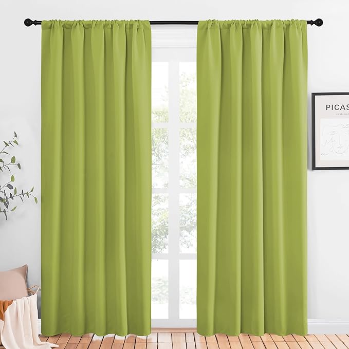 NICETOWN Window Curtains Blackout Drapes, Fresh Green, 1 Pair, 52 by 84-Inch by NICETOWN