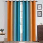 Yakamok Ombre Orange and Blue Curtains - Image 2