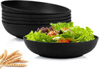 PYRMONT Black Serving Bowls 65 Oz Large Wheat Straw Pasta Bowls(6pcs)