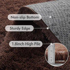 6x9 Ft Large Shag Rugs for Living Room Decor, Ultra Soft Brown Fluffy Furry - Image 5