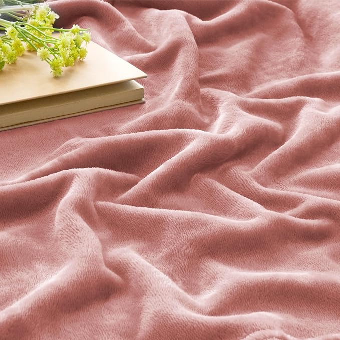BEDELITE Fleece Blanket Twin Size Dusty Pink Throw Blankets - Image 3