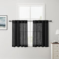 Nanspring Short Linen Curtains 36 Inch Length by Nanspring
