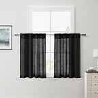 Nanspring Short Linen Curtains 36 Inch Length by Nanspring