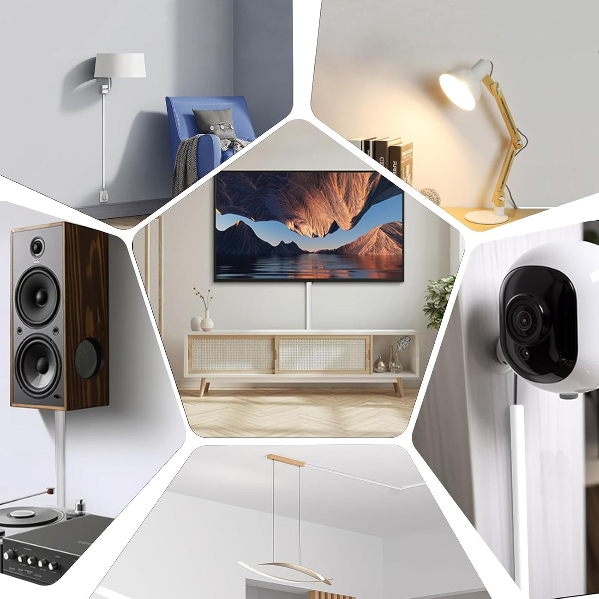 78” Silicone TV Cord Hider for Wall Mounted TV, Self-Adhesive Cable Raceway