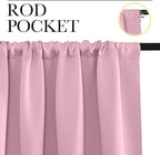NICETOWN Window Curtains for Bedroom, Rouge Pink, 2 Panels, W42 x L48 -Inch - Image 2