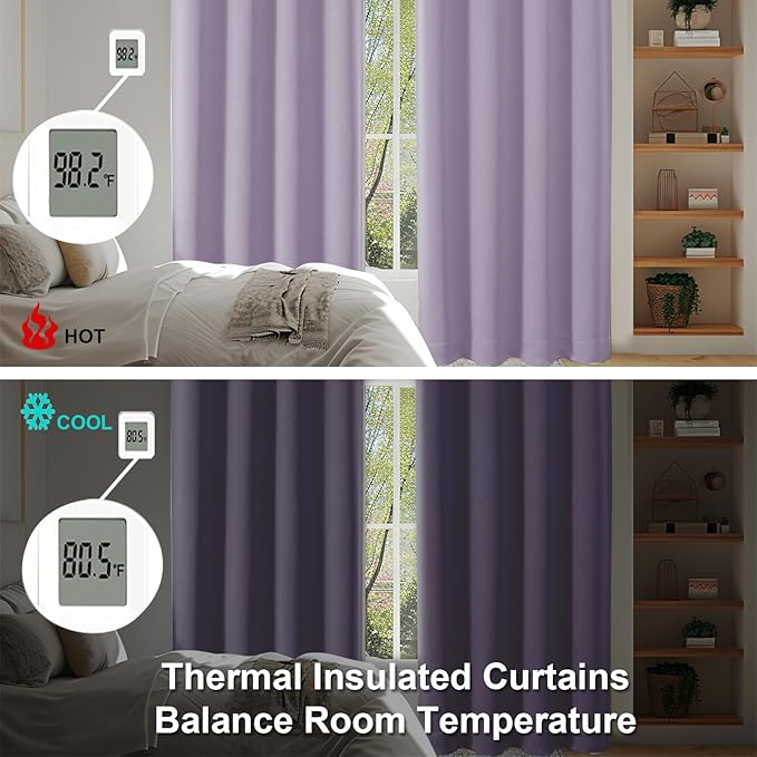 Simplebrand Ava Lilac Blackout Curtains - Image 6
