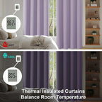 Simplebrand Ava Lilac Short 36 Inches Blackout Curtain 2 Panels Set, Half - Image 6