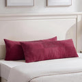 Fancy Homi Set of 2 Burgundy Boho Long Lumbar Body Decorative Throw Pillow by Fancy+Homi
