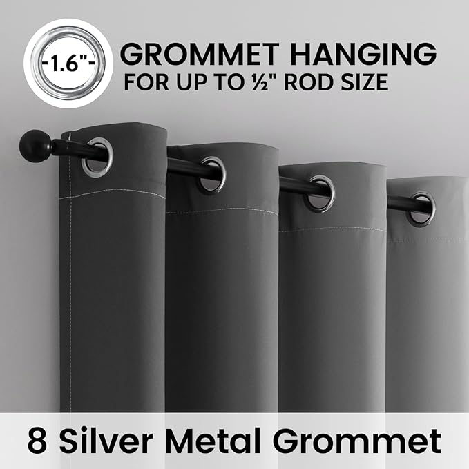 SimpleHome 100% Blackout Ombre Room Darkening Curtains - Image 3