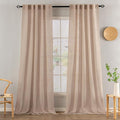 MIULEE Natural Beige Linen Curtains 90 Inch Long 2 Panels by MIULEE