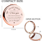 Niece Compact Mirror - Makeup Mirror Gifts for Niece from Aunt, Birthday & Christmas