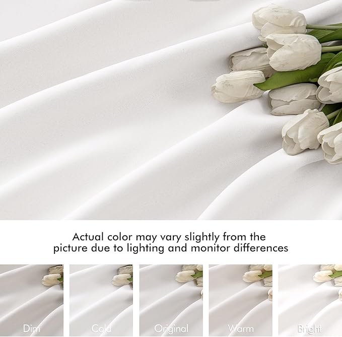 MIULEE Pure White Back Tab Blackout Curtains 90 Inches Long 2 Panels Set - Image 8