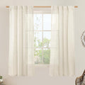 LAMIT 63 Inch Semi Sheer Linen Curtains, Light Filtering Panels Back Tab and by LAMIT