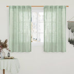 LAMIT 54 Inch Semi Sheer Window Linen Curtains, Light Filtering Panels Back Tab by LAMIT