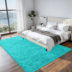 8x10 Area Rugs for Living Room Rug: Soft Fluffy Shag Teal Blue Rugs for Bedroom - Image 2