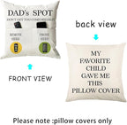 ONFAON Father's Day Throw Pillow Case, Dad's Spot Throw Pillow Covers 18 x 18 - Image 4
