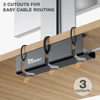 Under Desk Cable Management Tray, 2-Pack 16" Cable Raceway