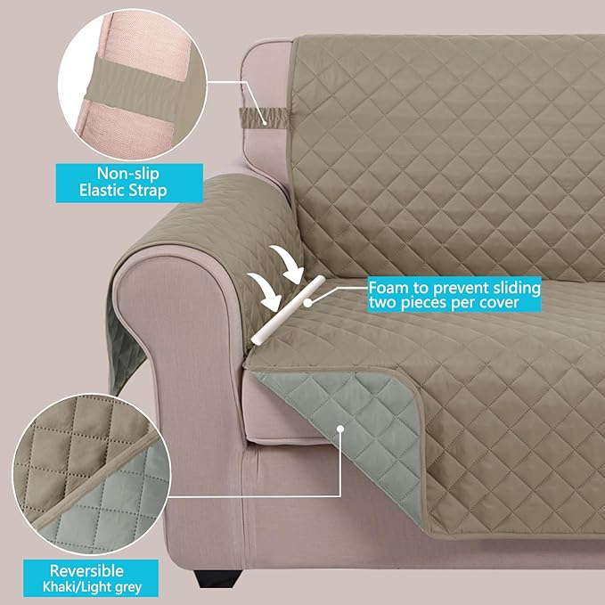 U-NICE HOME Large Sofa Cover Reversible Couch Cover - Image 4