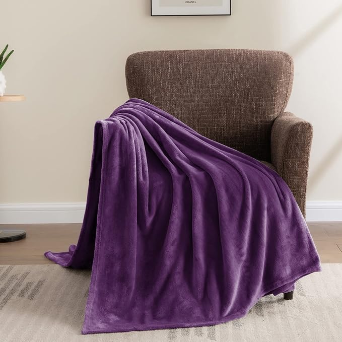 BEDELITE Fleece Blanket Twin Size Purple Throw Blankets - Image 7