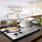 CUSIMAX 1800W Ceramic Electric Hot Plate for Cooking, Double Burner, Silver