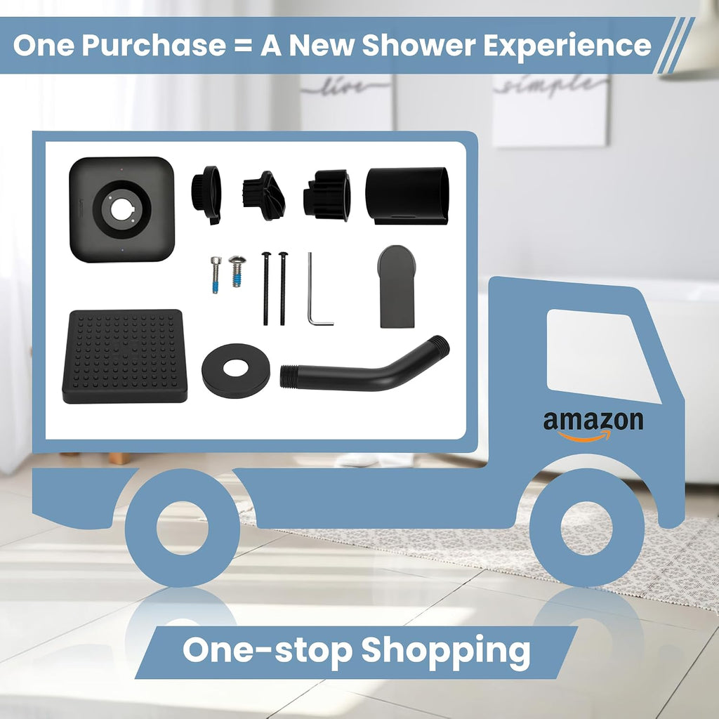 Replacement for moen T2472EPBL Genta LX Shower Trim Kit, Matte Black Shower Trim Kit, High-Pressure Balancing Modern Shower Trim with Showerhead, Lever Handle, Easy to Install (2510 Valve Required)