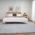 Ghouse Grey 8x10 Area Rug Fluffy Faux Rabbit Fur Grey Rug Plush Shag Fuzzy Rug by Ghouse