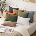 MIULEE Decorative Linen Pillow Covers 20x20 Inch Navy Blue ​Boho Farmhouse​ - Image 5