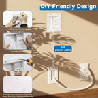 Nearza in Wall Cable Management Kit with Recessed Outlet 9FT Power Cord Fits All Plugs 2 AC Outlets Slim Brush Plate Solution to Hide TV Wires Recessed Outlet Box for wall Mount TV