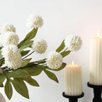 VIERENA 6 Pcs 27" Artificial Pompon Mum Silk Flower Stems for Vase (Cream)