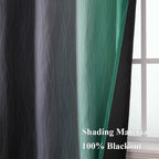 Estelar Textiler Black and Green Ombre Blackout Curtains 84 Inches Long