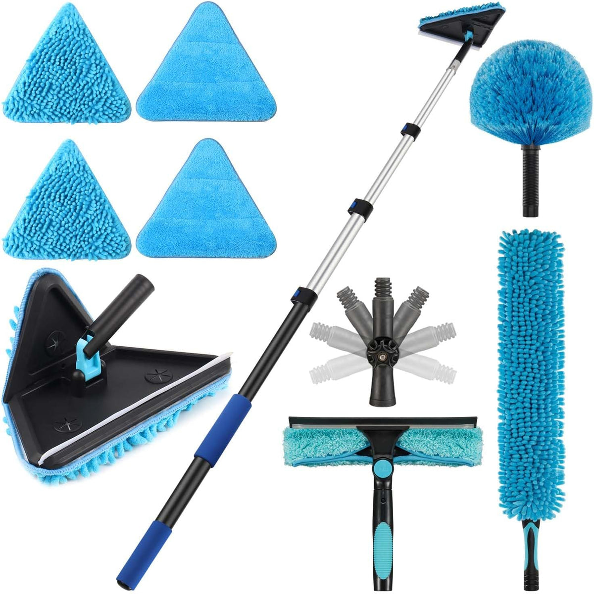 20ft Painted Wall Mop, 12ft Extension Pole, High Ceiling Cleaning Tool