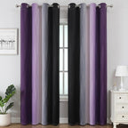 Estelar Textiler Purple and Black Ombre Blackout Curtains - Image 2