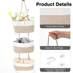 Hanging Baskets for Organizing 3-Tier Basket Mixed Brown&Off White