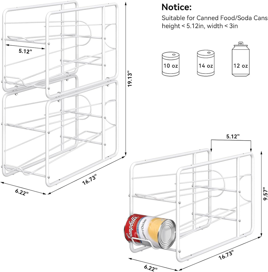 MOOACE 4 Pack Can Organizer for Pantry, Stackable Soda Can Dispenser Rack