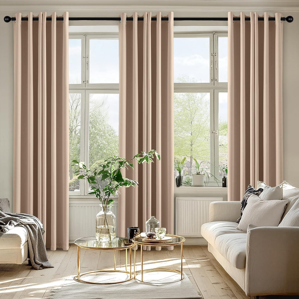 MIULEE Blackout Curtains for Bedroom 2 Panels 40 x 84 Inch Long Beige