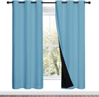 NICETOWN Teal Blue Full Shade Curtain Panels, Teal Blue, Pair of Thermal by NICETOWN