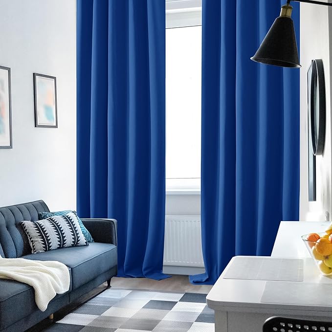 Deconovo Blackout Curtains, Thermal Insulated, W42 x L54 2 Panels, Back Tab - Image 4