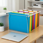 SUNEE Hanging File Folders, 12 Pack Letter Size Hanging File Folders with 1/5-Cut Tabs, Ideal for Home and Office Organization and Papers Classification,Assorted Colors