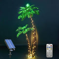 LIGHTSHARE Gorgeous Artificial Lighted Solar Palm Tree 4FT&6FT Office Decor, 184LED for Outside Patio Home Party Garden Nativity