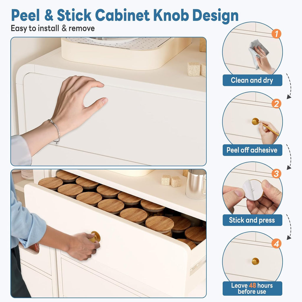 Self Adhesive knobs, Stick On Knobs for Cabinets, Closets, Drawers