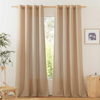 NICETOWN Rustic Linen 132 inch Long Curtains by NICETOWN
