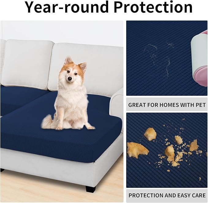 Easy-Going Stretch 3 Pieces Couch Cushion Covers - Image 3