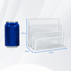 Desk Mail Organizer, Office Small Desktop Metal Mesh Envelope Letter Sorter Paper File Holder Organizer with 3 Vertical Upright Compartments, White 2 Pack
