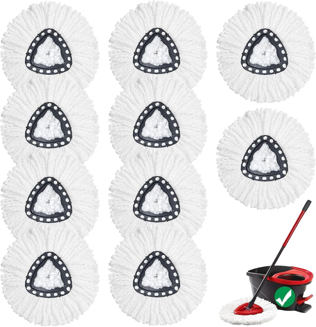 10Pack Spin Mop Replacement Heads,100% Microfiber,Household Floor Cleaning