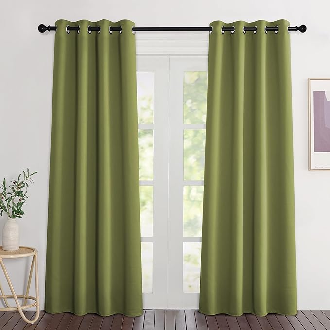 NICETOWN Room Darkening Fresh Green Curtains 84 inches Long, Grommet Room by NICETOWN