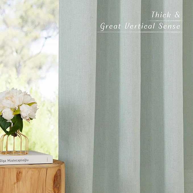 NICETOWN Rustic Linen 132 inch Long Curtains - Image 7