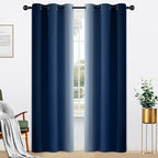 Yakamok Light Blocking Ombre Curtains, Room Darkening Grommet Window Drapes by Yakamok