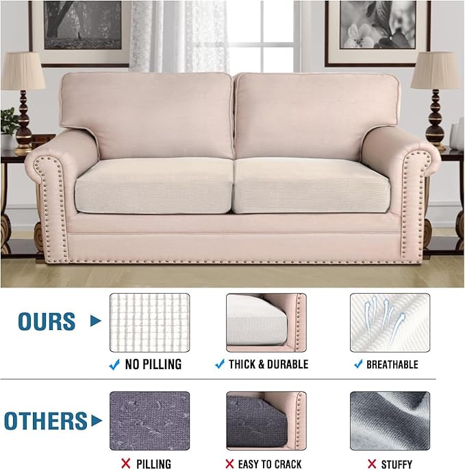 H.VERSAILTEX Super Stretch Individual Seat Cushion Covers - Image 2