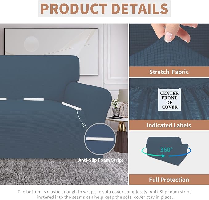 Easy-Going 100% Waterproof Oversized Loveseat Couch Cover, Dual Waterproof Sofa - Image 4