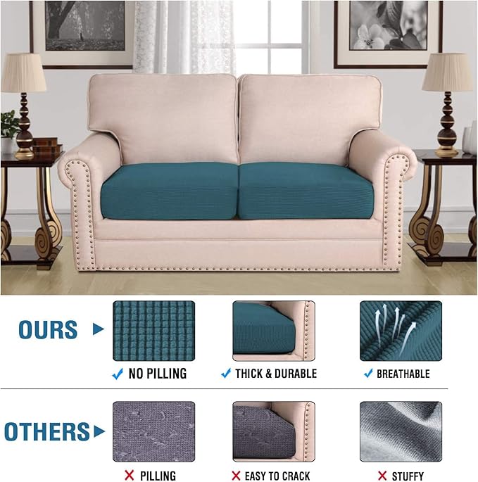 H.VERSAILTEX Super Stretch Individual Seat Cushion Covers Sofa Covers Couch - Image 2